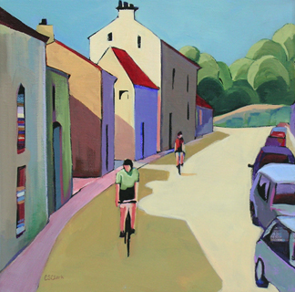 contemporary urban scene painting by Carolee Clark